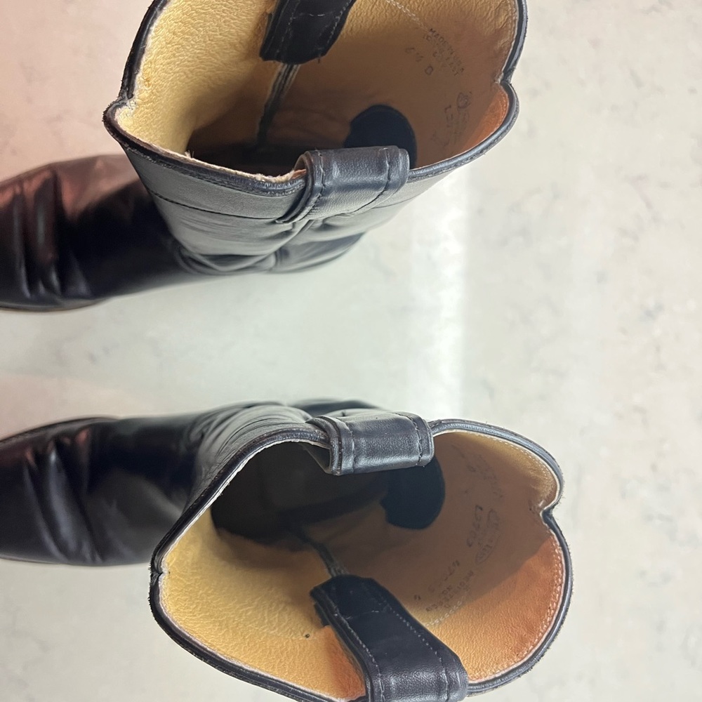 Ladies Justin Basics Black Cow Roper Boot Size 6.5 B - Picture 6 of 8